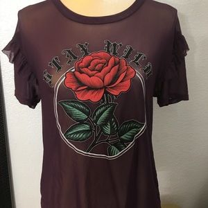 Stay wild purple see thru blouse